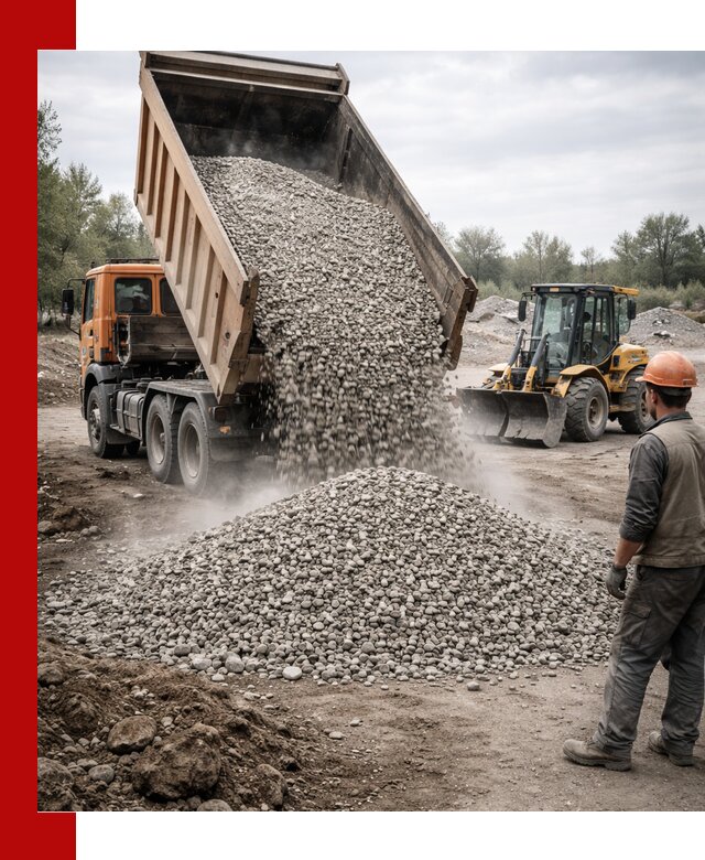 Доставка щебня в Устях-Джегуте крупными и мелкими фракциями