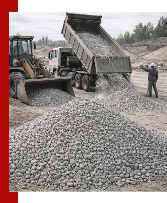 Доставка известнякового щебня фр. 5–20 в Устях-Джегуте
