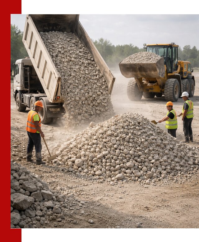 Доставка известнякового щебня фр. 40-70 в Устях-Джегуте