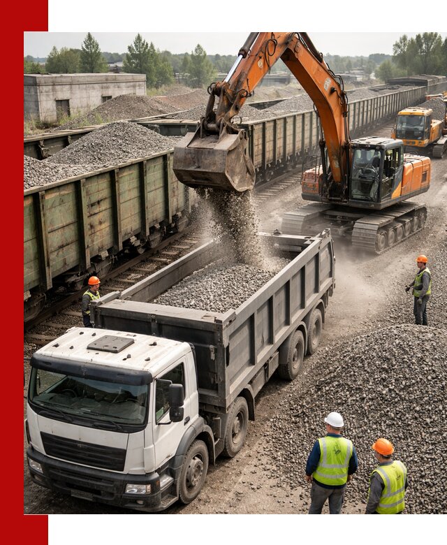 Железнодорожный щебень фракция 25–60 для поставок в Устях-Джегуте