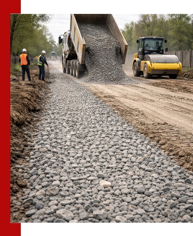 Доставка щебня для отсыпки дорог в Устях-Джегуте высокого качества