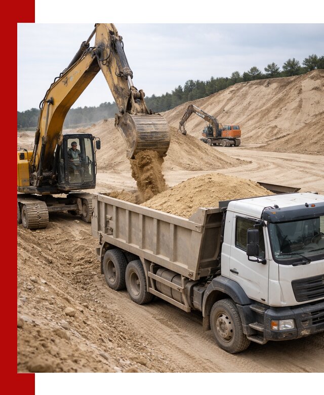 Доставка карьерного песка с самосвалами и разгрузкой в Устях-Джегуте