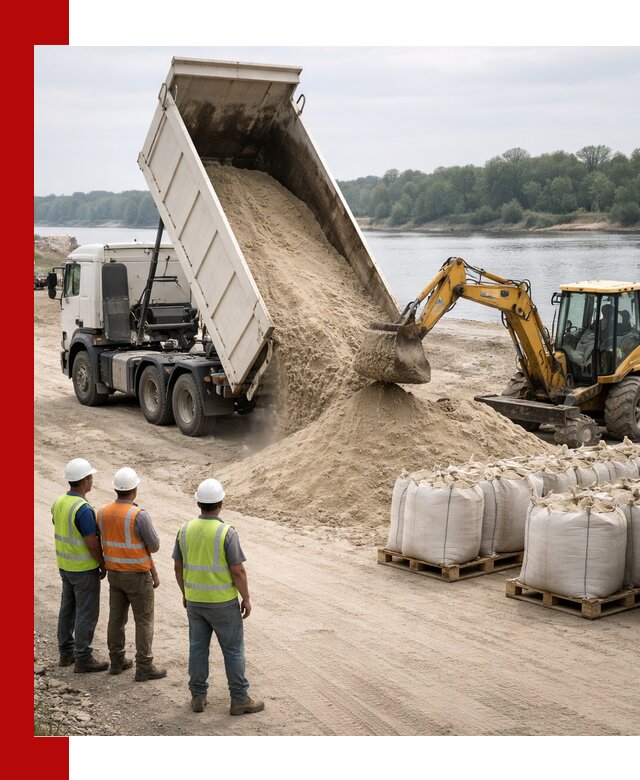 Доставка речного песка в Устях-Джегуте самосвалами и погрузкой