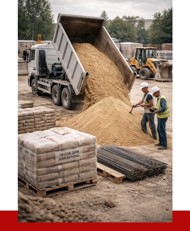 Песок для бетона в Устях-Джегуте от 2531 р. с доставкой, ПРОНЕРУДСтд