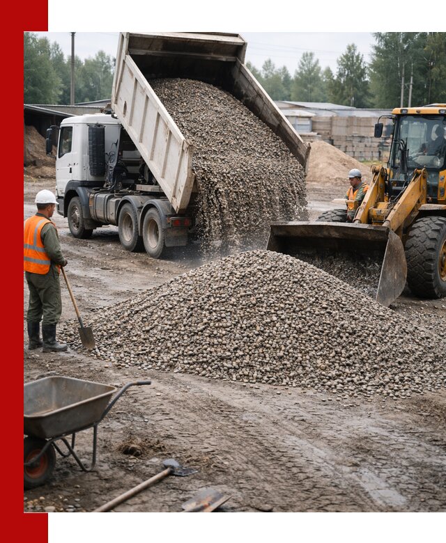 Мытый гравий с доставкой в Устях-Джегуте от карьера до участка