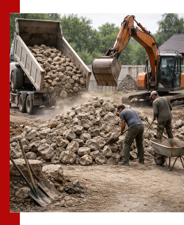 Доставка и разгрузка бутового камня в Устях-Джегуте