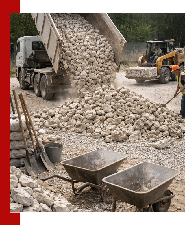 Доставка и продажа бутового известнякового камня в Устях-Джегуте