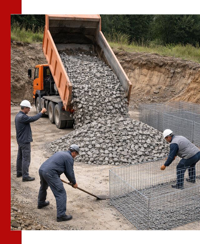 Камень для габионов с доставкой в Устях-Джегуте быстро и надёжно