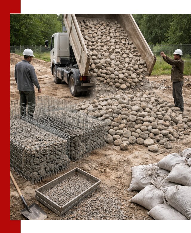 Камень для габионов фракция 70–151 в Устях-Джегуте