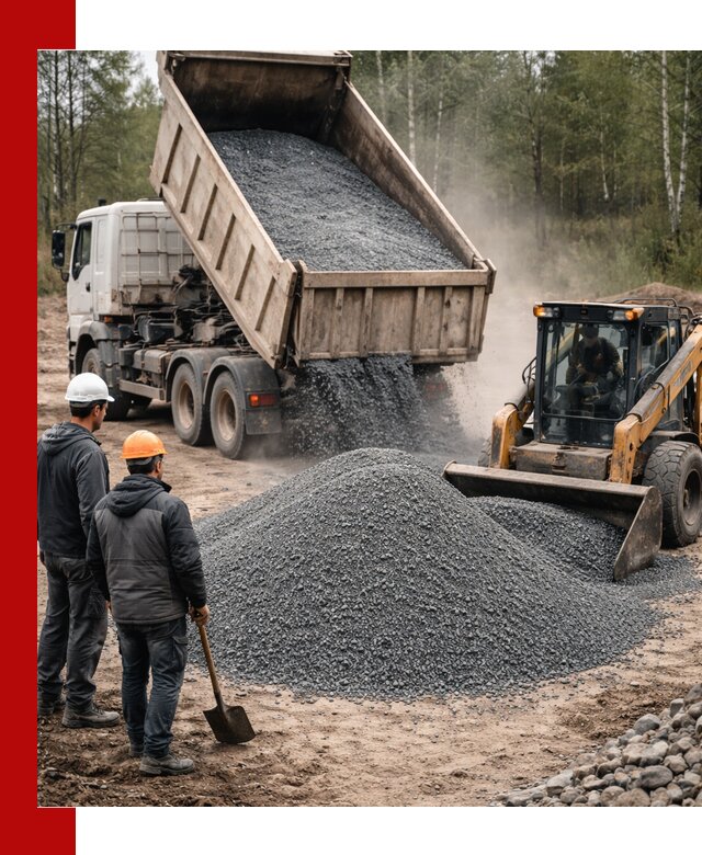 Гранитный отсев 0-5 с доставкой и разгрузкой в Устях-Джегуте