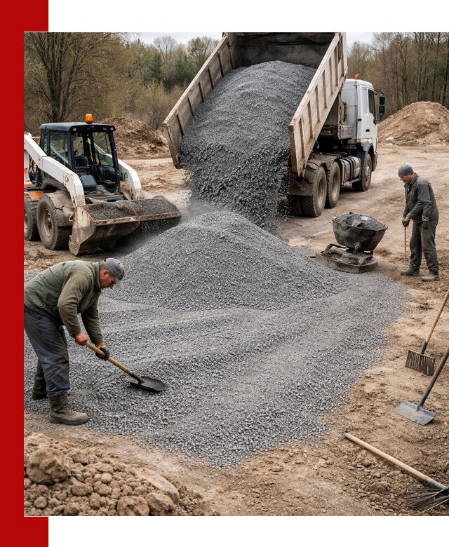 Отсев для подсыпки в Устях-Джегуте — доставка и подсыпка на участок