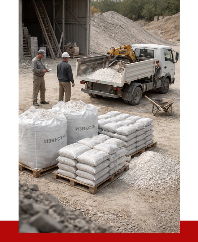Известь строительная в Устях-Джегуте с доставкой от 4252 р. | ПРОНЕРУДСтд