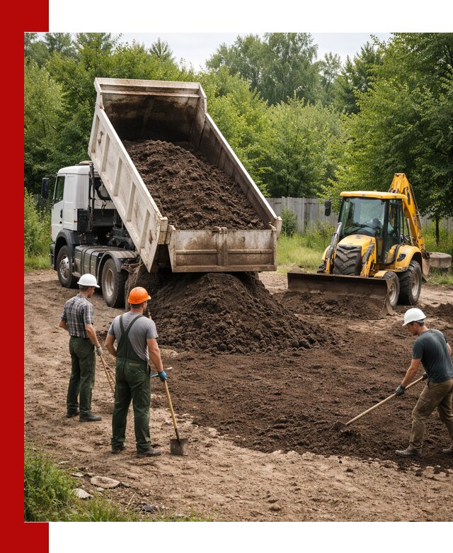 Доставка и укладка грунта для выравнивания участка в Устях-Джегуте