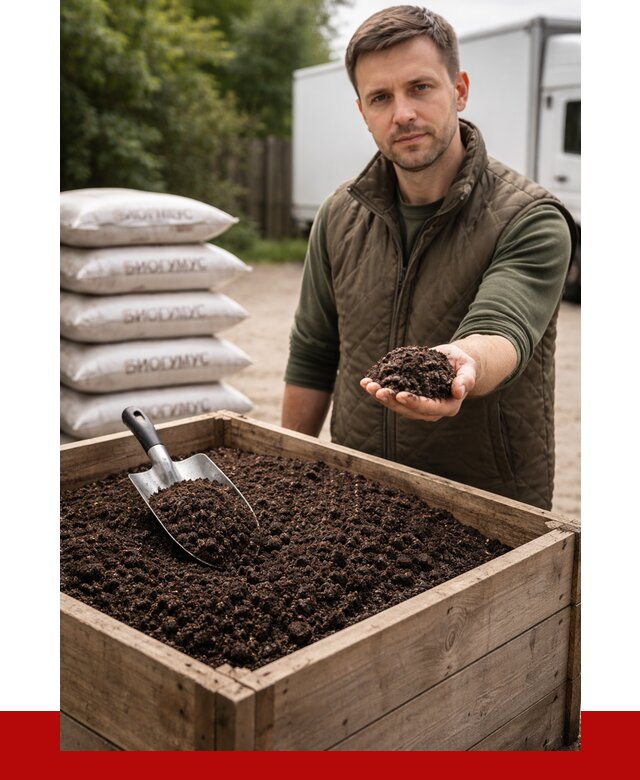 Купить биогумус в Устях-Джегуте с доставкой от 8605 р. за куб | ПРОНЕРУДСтд