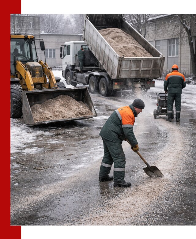 Реагент против гололеда с доставкой и нанесением в Устях-Джегуте