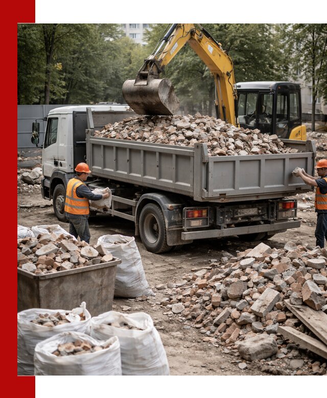 Вывоз строительного мусора в Устях-Джегуте с самосвалами и контейнерами