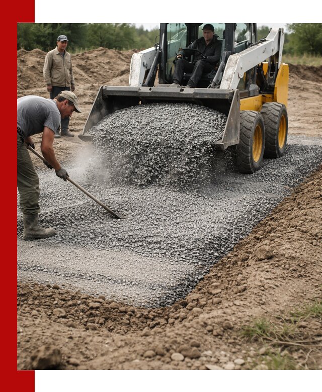 Устройство щебеночной подушки в Устях-Джегуте для дорог и фундаментов
